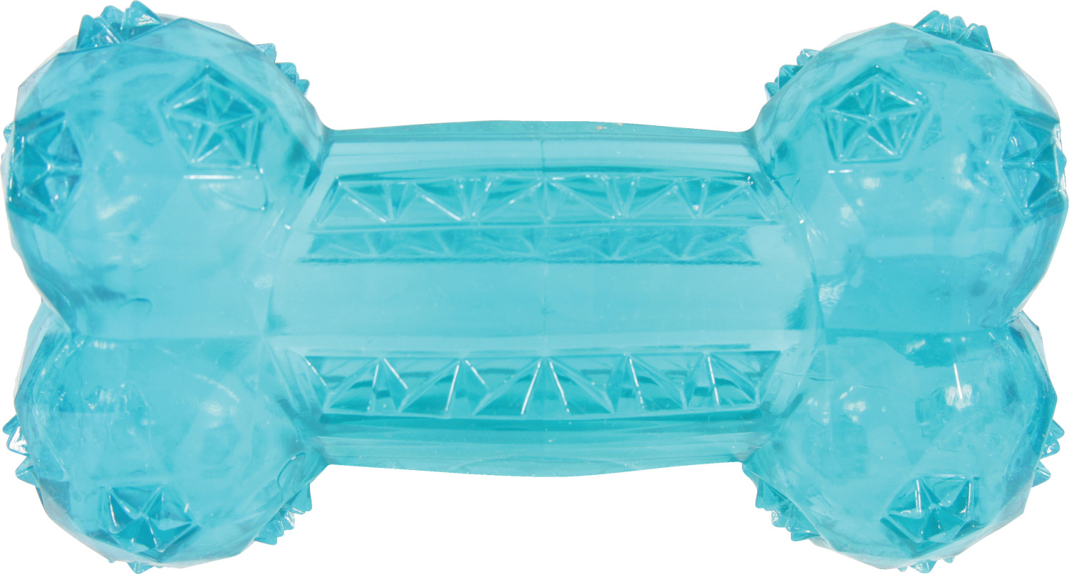 Jouet pour chien os pop 6.4 x 3.6 x 12 cm turquoise